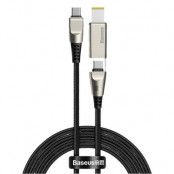 Baseus USB-C Till USB-C Till Lenovo DC Kabel 2m - Svart