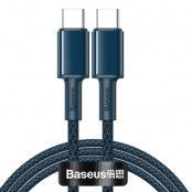 Baseus USB Type C - USB Type C Kabel 100 W 5 A 1 m Blå
