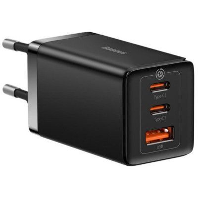 Baseus Väggladdare 65W USB/2xUSB-C USB-C Kabel 100W - Svart