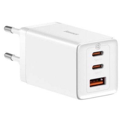 Baseus Väggladdare 65W USB/2xUSB-C USB-C Kabel 100W - Vit