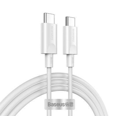Baseus Xiaobai USB Type C - USB Type C Kabel 100 W 1,5 m Vit