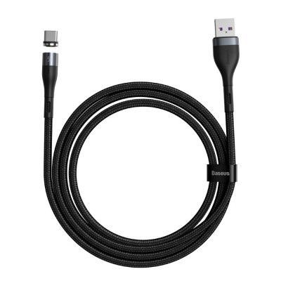 Baseus Zinc USB Type C - magnetisk laddnings Kabel 1 m 5 A Grå