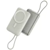 Bazic Fusion MagSafe PowerBank 10000mAh med USB-C Kabel - Grå