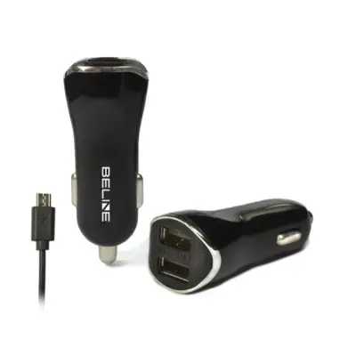 Beline Billaddare USB-A Till USB-A Med Micro-USB Kable - Svart