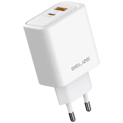 Beline Snabbladdare 45W 1xUSB-C 1xUSB-A - Vit