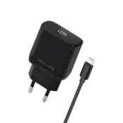 Beline Väggladdare USB-C Med USB-Lightning Kabel (30W) - Svart