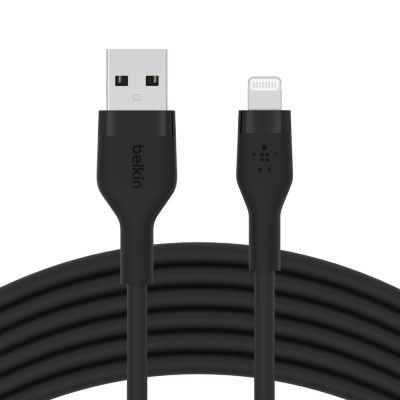 BELKIN Boost Silikon USB-A Till Lightning Kabel 3M - Svart