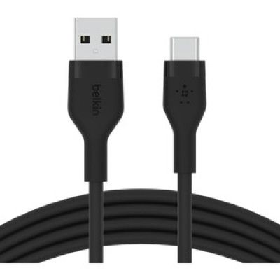 BELKIN Boost Silikon USB-A till USB-C Kabel 2M - Svart