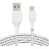 Belkin Boost USB-A Till USB-C Flätad Kabel 0.15M - Vit