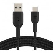 Belkin Boost USB-A Till USB-C Flätad Kabel 2M - Svart