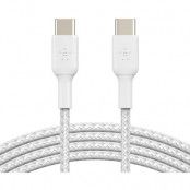 Belkin Boost USB-C Till USB-C Kabel Flätad 1M - Vit