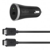 BELKIN CAR CHARGER 3A WITH USB-C TO USB-C CABLE 1.2M BLACK