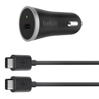 BELKIN CAR CHARGER 3A WITH USB-C TO USB-C CABLE 1.2M BLACK