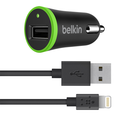 BELKIN billaddare lightning 2,4A 1,2M Svart