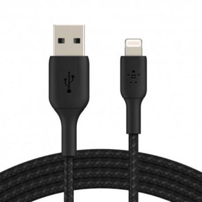 BELKIN Flätad USB-A Till Lightning Kabel 1M - Svart