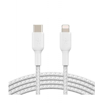 Belkin Flätad USB-C Till Lightning Kabel 2M - Vit