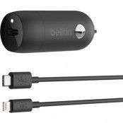 Belkin PD Billaddare Lightning Till USB-C Kabel 20W - Svart