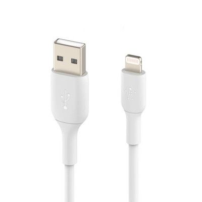 BELKIN PVC USB-A Till Lightning Kabel 3M - Vit