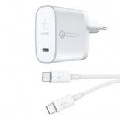 Belkin Väggladdare USB-C Kabel 27W - Vit