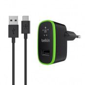 Belkin Wall Charger 2.1A With Usb-C To Usb-A Cable 1,8M Black