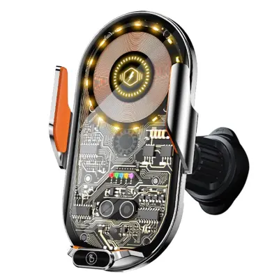 Bilhållare Luftventil Trådlös Laddare 15W Induction C13 Svart