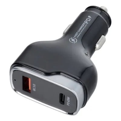 Billaddare USB-A/USB-C 83W - Svart
