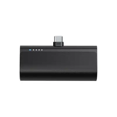 Blue Star Powerbank 5000 mAh 2.1A med inbyggd USB-C-kontakt - Svart