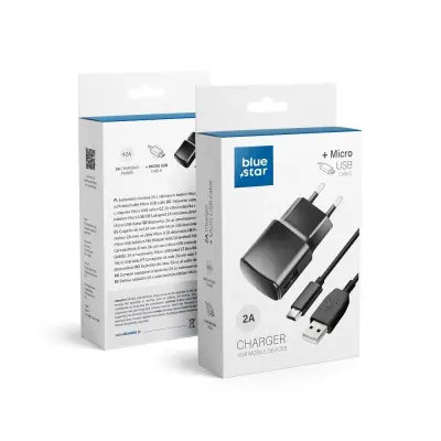 Blue Star Reseladdare MICRO USB UNIVERSAL 2A Blue Star Lite