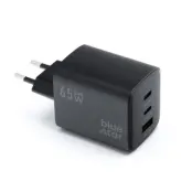 BLUE STAR Snabbladdare 65W 2x USB-C/USB-A PD QC GaN 4A Svart
