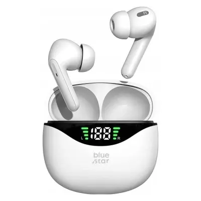 Blue Star Trådlösa In-Ear Hörlurar TWS T60 - Vit (Vit)
