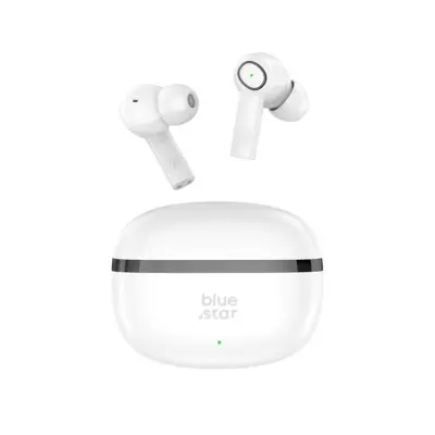 Blue Star TWS Bluetooth Trådlösa Hörlurar Stereo ENC - Vit