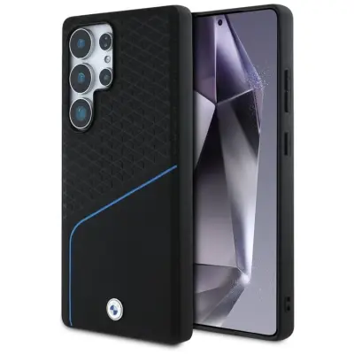 BMW Galaxy S25 Ultra Mobilskal MagSafe Läder Textured&Smooth - Svart