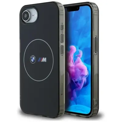 BMW iPhone 16e Mobilskal MagSafe IML Metal Circle - Svart