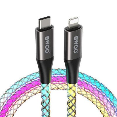 BWOO USB-C till Lightning kabel 27W 1m RGB X279C-L Light