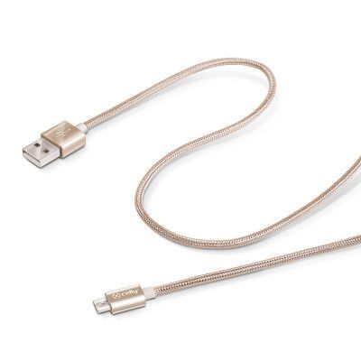 Celly Tygbeklädd MicroUSB-kabel Guld