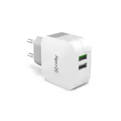 Celly USB-laddare 2xUSB 3 4A (17W)