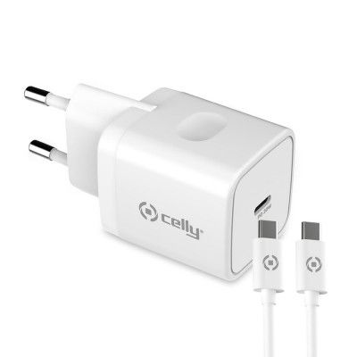 Celly USB-laddare USB-C PD 20W + USB-C kabel