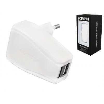 Champion 2XUSB Laddare 230V 2A Vit