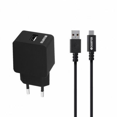 Champion Ladd&Synk Kit USB-C 2.4A, 1m, Svart