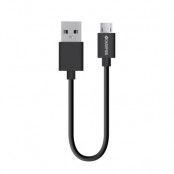 Champion Micro-USB kabel, 0,15m, svart