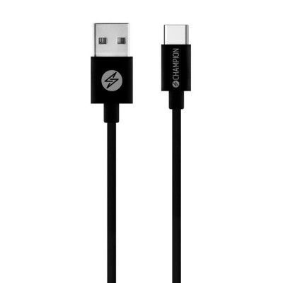 CHAMPION USB-C till USB-A kabel 2m - Svart
