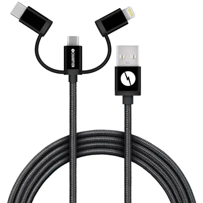 CHAMPION USB kabel 3-in-1 1.5m - Svart