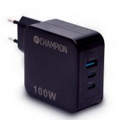 Champion Väggladdare 100W USB-A/USB-C - Svart