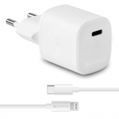 Champion Väggladdare 20W + USB-C till Lightning Kabel - Vit