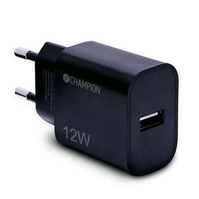 Champion Väggladdare USB-A 12W - Svart