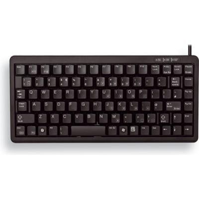 Cherry kompakt minitangentbord, Brittisk layout, USB, PS/2-adapter, 1,75m, svart