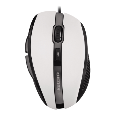 Cherry MC 3000 mus med gummerad yta och 5 knappar - vit