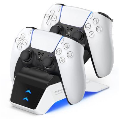 Choetech Dual Sense PS5 + AC Laddare - Svart