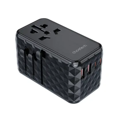 Choetech Reseadapter 100W 2xUSB-C 2xUSB-A - Svart