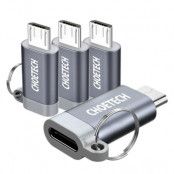 Choetech Set 4 USB-C Till Micro USB Adapter - Grå
